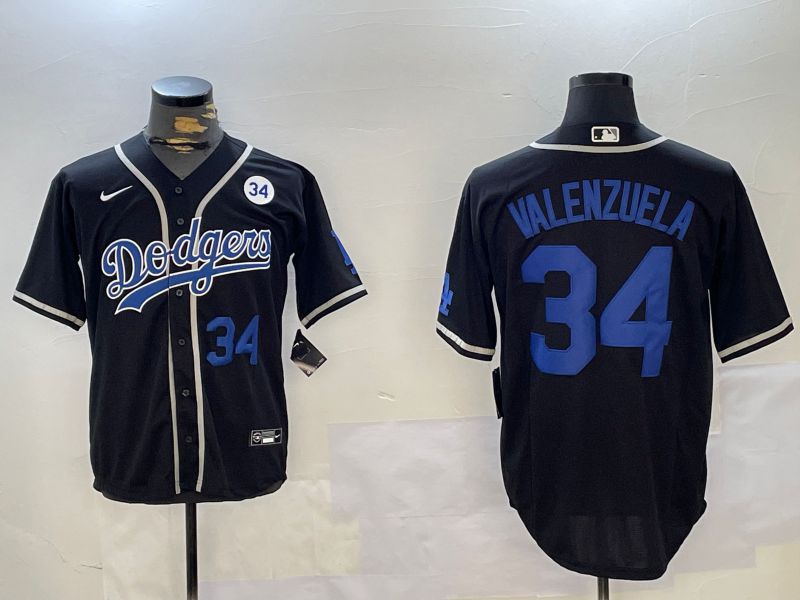 Men Los Angeles Dodgers #34 Valenzuela Black Game 2024 Nike MLB Jersey style 112010